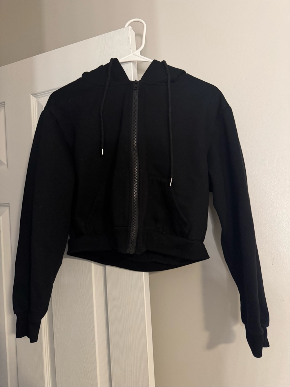 Black Zip-Up Hooded Bomber Jacket - Women